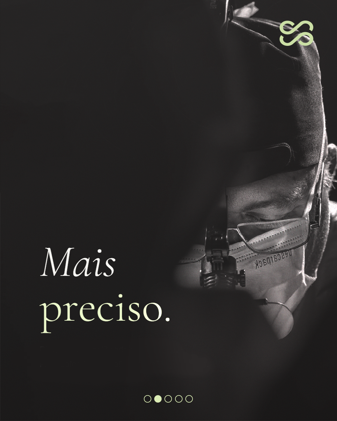 Detalhe editorial de cuidado cirúrgico e precisão